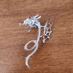 Silver Dragon Earring Clip